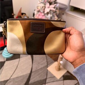 Coach Brown and Cream Wristlet